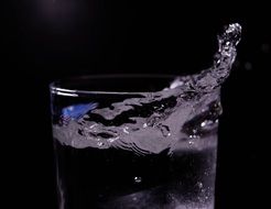 water in a glass close-up