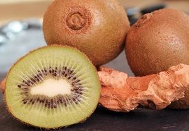 Half kiwi fruit healthy vitamins food