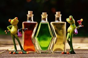 Frogs Beverages Bottles different forms