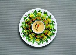 vegetable and meat snack