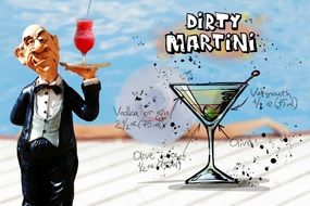 recipe of dirty martini cocktail drink