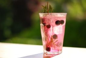 summer refreshing drink in a transparent glass