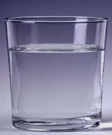 water in a transparent glass