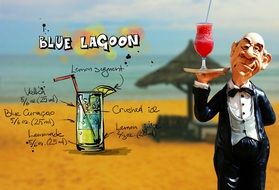 cocktail blue lagoon with recipe