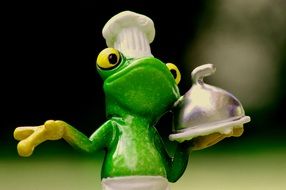 frog chef as a funny figurine