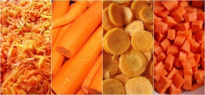 collage of carrot slicing