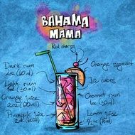 Cocktail Bahama Mama drawing