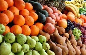 mix of fruits in the market