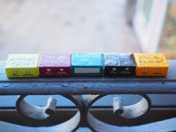 Sugar cubes packed in colorful packagings