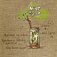 Mint Julep Cocktail drawing