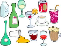 graphic clipart of a variety of beverage containers