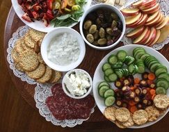 plates with appetizers