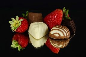 photo of strawberries and delicious chocolates