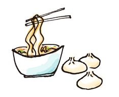 Noodles Korean Food drawing