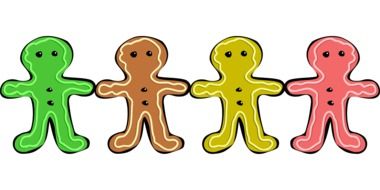 graphic image of multi-colored gingerbread