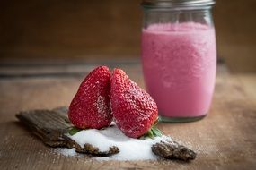 milk shake with strawberries