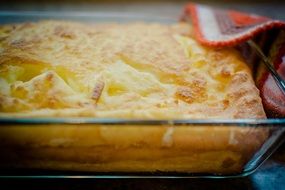 Oven baked Polenta in pan