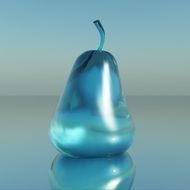 Blue Glass Pear Glass Base