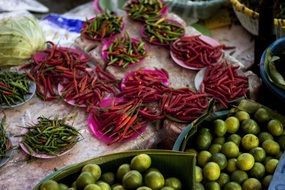 market stand with vegetables