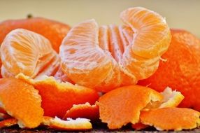 Tangerines Fruit segments and peel