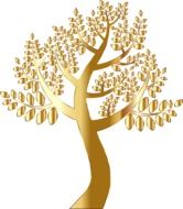 golden silhouette of a tree
