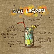 wallpaper with alcoholic blue lagoon cocktail recipe