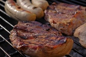 barbecue Meat and bratwurst