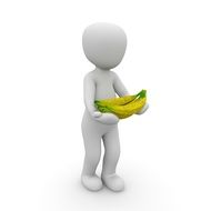 silhouette of a man with bananas in his hands