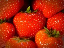 closeup of ripe sweet strawberry