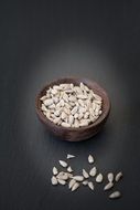 Peeled sunflower seeds in a bowl