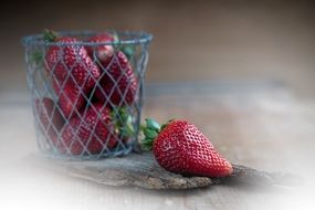 fresh Red Strawberries in the basket