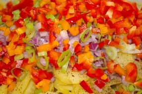 potatoes under vegetables as a dish