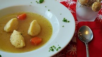 soup with semolina dumplings