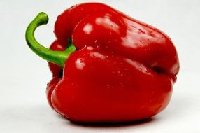 red bell pepper on a white surface