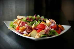 healthy vegetable salad with tomatoes