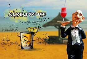 waiter with screwdriver drink