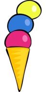 Colorful ice-cream dessert as a clipart