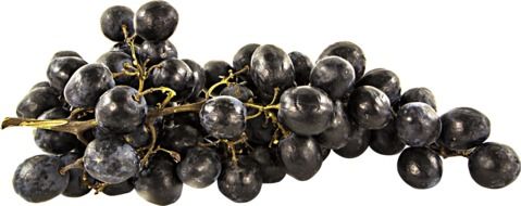 black Grapes on a white background