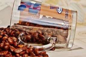 Glass Cup with coffee beans