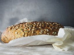 homemade white bread with grains