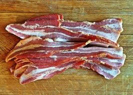 bacon on a wooden board