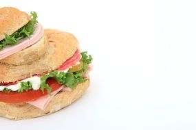 sandwich with meat tomato salad