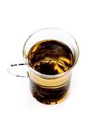 glass cup with green tea
