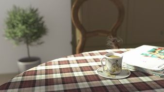 Tea Table with magazine