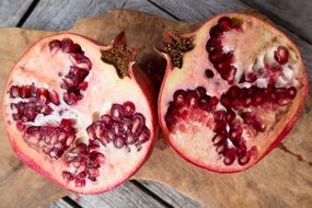 vitamins sliced pomegranate red fruit