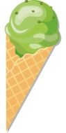 painted green ice cream