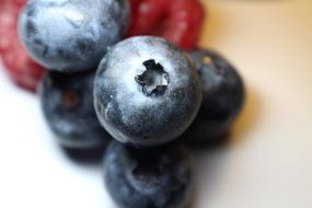 blueberries on the surface