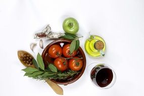 top view of ingredients for a dish