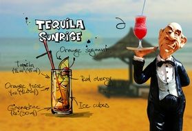 recipe of fresh tequila sunrise drink