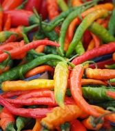 variety of spicy peppers